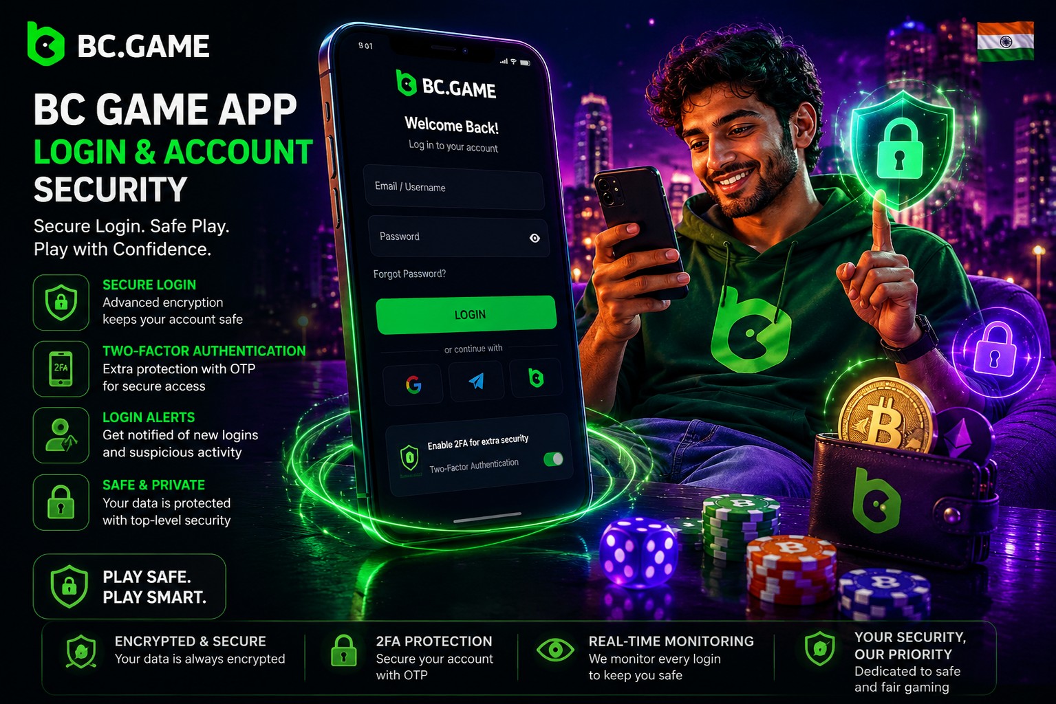 How to safely log into the BC Game app and will my account be safe?